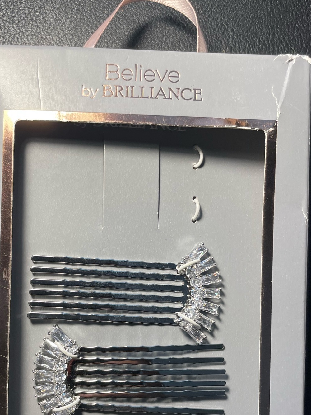 Silver Crystal Hair Pins - Clear